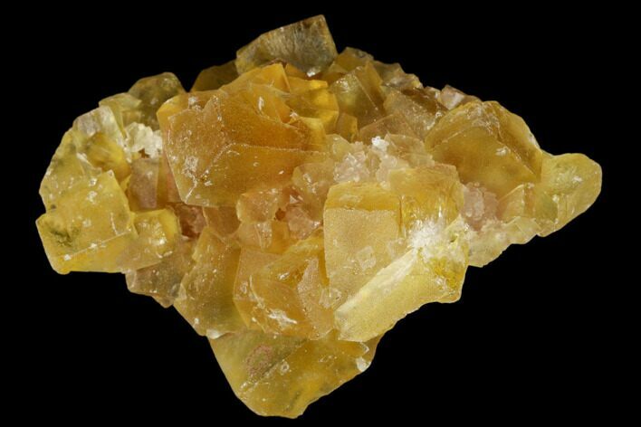 Yellow Cubic Fluorite Crystal Cluster - Morocco #173950